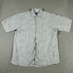 Tommy Bahama Shirt Mens Size Large Blue Hawaiian Button Up Short Sleeve